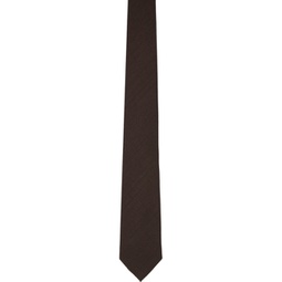 Brown Textured Tie 241076M158006