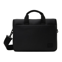 Black Faux-Leather Briefcase 241084M167001