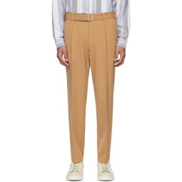 Tan Relaxed-Fit Trousers 241085M191001