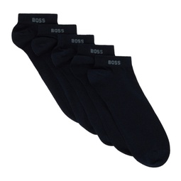 Five-Pack Navy Socks 241085M220004