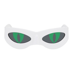 White Neko Sunglasses 241101F005001