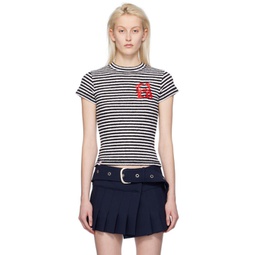 Black & White Stripe T-Shirt 241101F110000