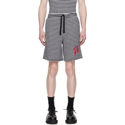 Black & White College Shorts 241101M193000
