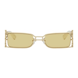 SSENSE Exclusive Gold Bamboo Sunglasses 241107M134005