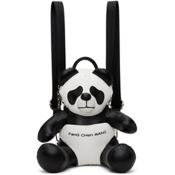 Black & White Panda Backpack 241107M166000