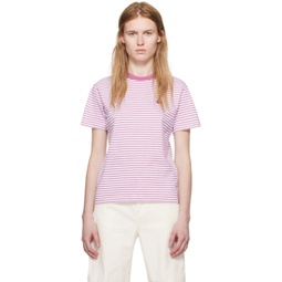 White & Pink Coleen T-Shirt 241111F110035