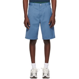 Blue Simple Shorts 241111M193032
