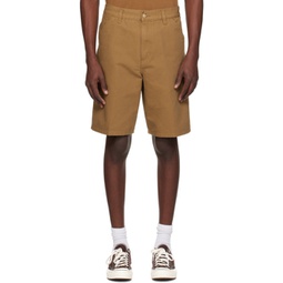 Brown Single Knee Shorts 241111M193048