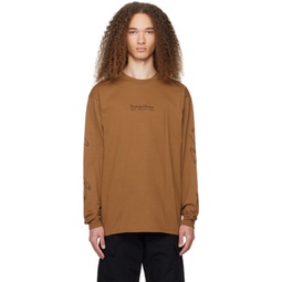 Brown Safety Pin Long Sleeve T-Shirt 241111M213000