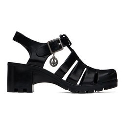 Black Jelly Heeled Sandals 241132F124000
