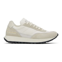 White & Beige Track Classic Sneakers 241133M237009