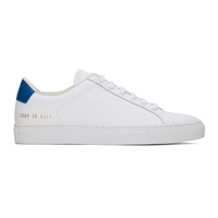 White & Blue Retro Classic Sneakers 241133M237033