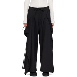 Black Refined Woven Trousers 241138F087004