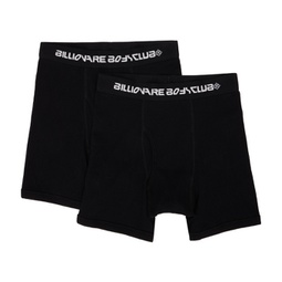Two-Pack Black Rib Knit Boxers 241143M216000