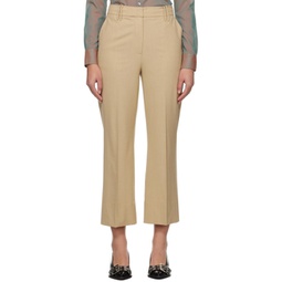 Beige Cropped Trousers 241144F087009
