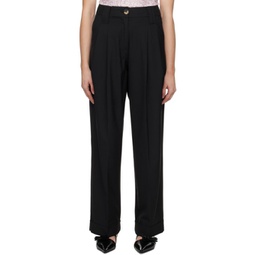 Black Pleated Trousers 241144F087010