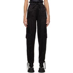Black Relaxed Fit Trousers 241144F087012