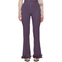Blue & Red Check Trousers 241144F087033