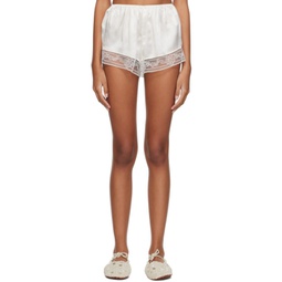 White Lace Tap Shorts 241169F088001