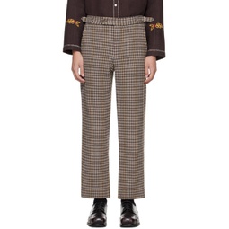Brown Marston Check Trousers 241169M191019