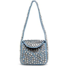 Blue & Silver Spike Small Bag 241187F048001