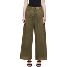 Khaki Five-Pocket Trousers 241187F069019