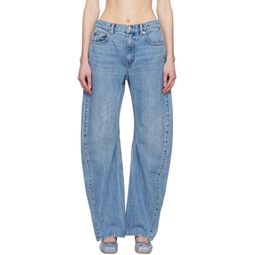 Blue Curved Jeans 241187F069023