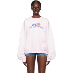 Pink We Love Our Customers Sweatshirt 241187F098002