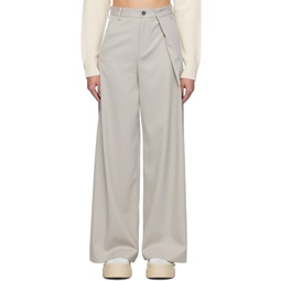 Taupe Safety-Pin Trousers 241188F087008