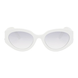 White Cat-Eye Sunglasses 241190F005022