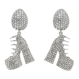 Silver Kiki Crystal Boots Earrings 241190F022006