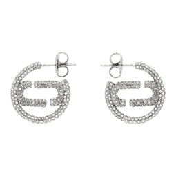 Silver J Marc Small Crystal Hoop Earrings 241190F022012