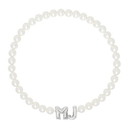 White MJ Balloon Pearl Necklace 241190F023016
