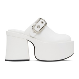 White The J Marc Leather Mules 241190F122004