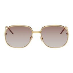 Gold Square Sunglasses 241195F005002