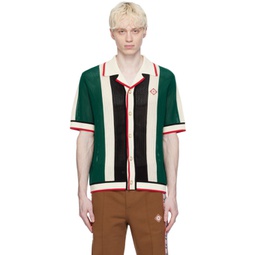 Green Striped Shirt 241195M192049