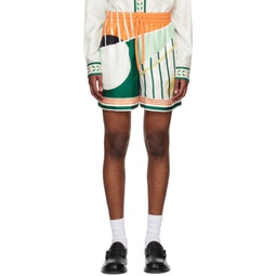 Multicolor Court Abstrait Shorts 241195M193003