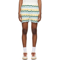 Multicolor Wavy Boucle Shorts 241195M193005