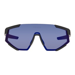 Black Linea Rossa Shield Sunglasses 241208M134009