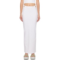 White Cutout Maxi Skirt 241214F093004