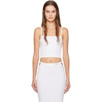 White Cropped Camisole 241214F111004