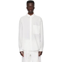 White Crinkle Shirt 241221M192018