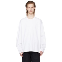White Bonded Long Sleeve T-Shirt 241221M213021