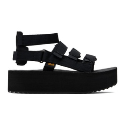 Black Flatform Mevia Sandals 241232F124007