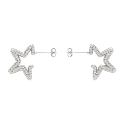 Silver Crystal Clear Rhinestone Star Earrings 241236F022000