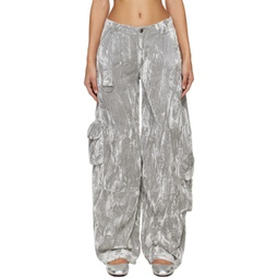 SSENSE Exclusive Silver Lawn Trousers 241236F087007