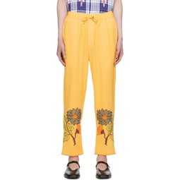 Yellow Cross-Stitched Trousers 241245M191004