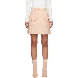 Pink Flap Pocket Miniskirt 241251F090002