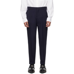 Navy Rolled Cuff Trousers 241251M191001