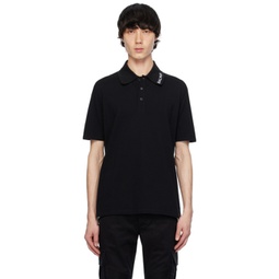 Black Embroidered Polo 241251M212011